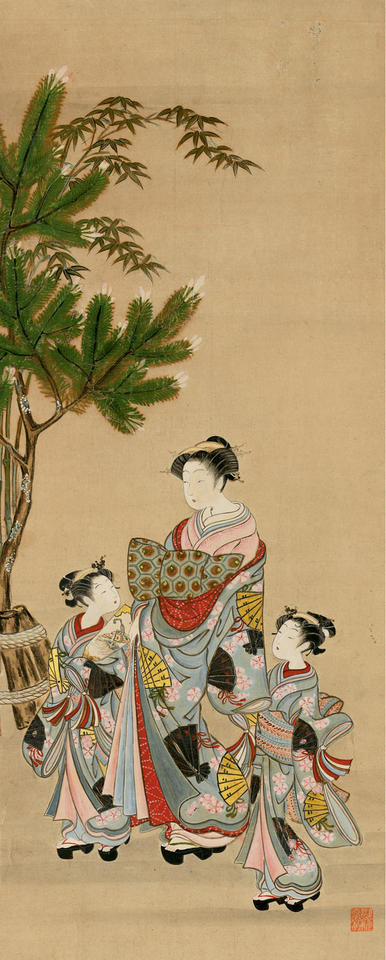 Courtesan and Two Attendants on New Year’s Day
