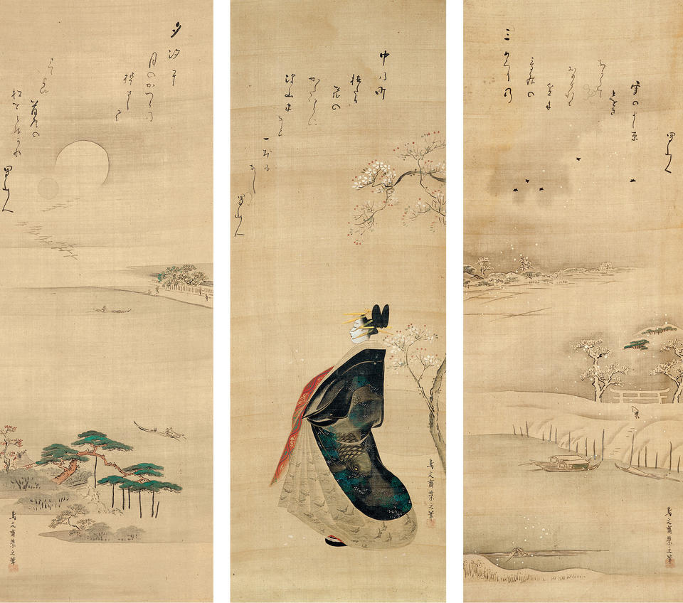 Snow, Cherry Blossoms, and Moon (Yoshiwara in Three Seasons)