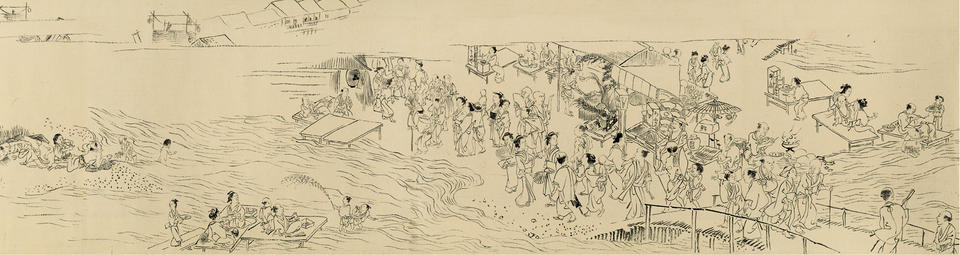 Preparatory drawing for scroll of the Four Seasons in Kyoto