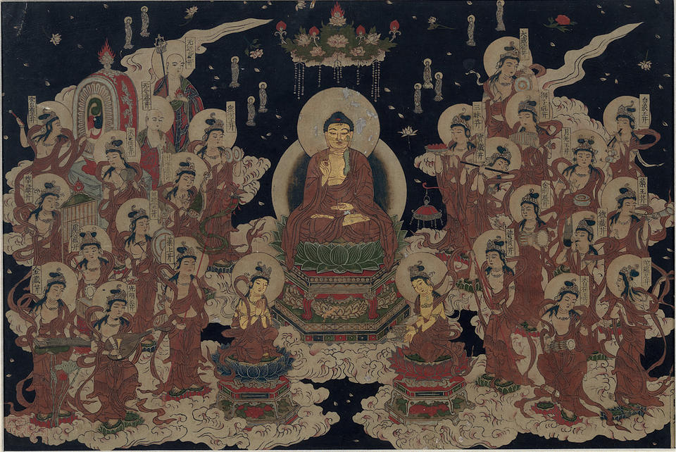 Raigō of Amida and Twenty-five Bodhisattvas (阿弥陀二十五菩薩来迎)