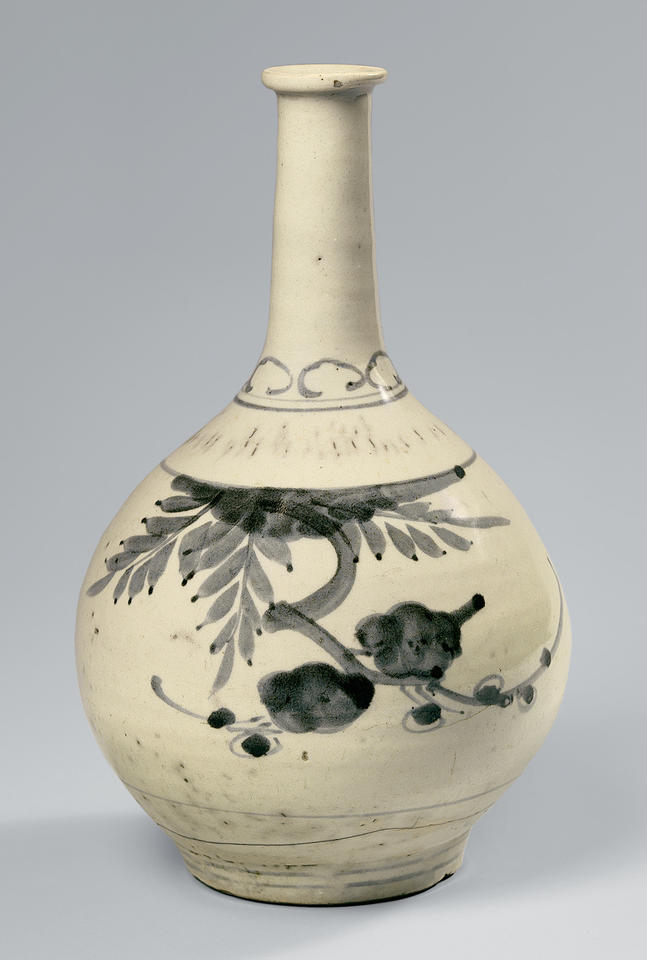 Sake bottle with tree branches