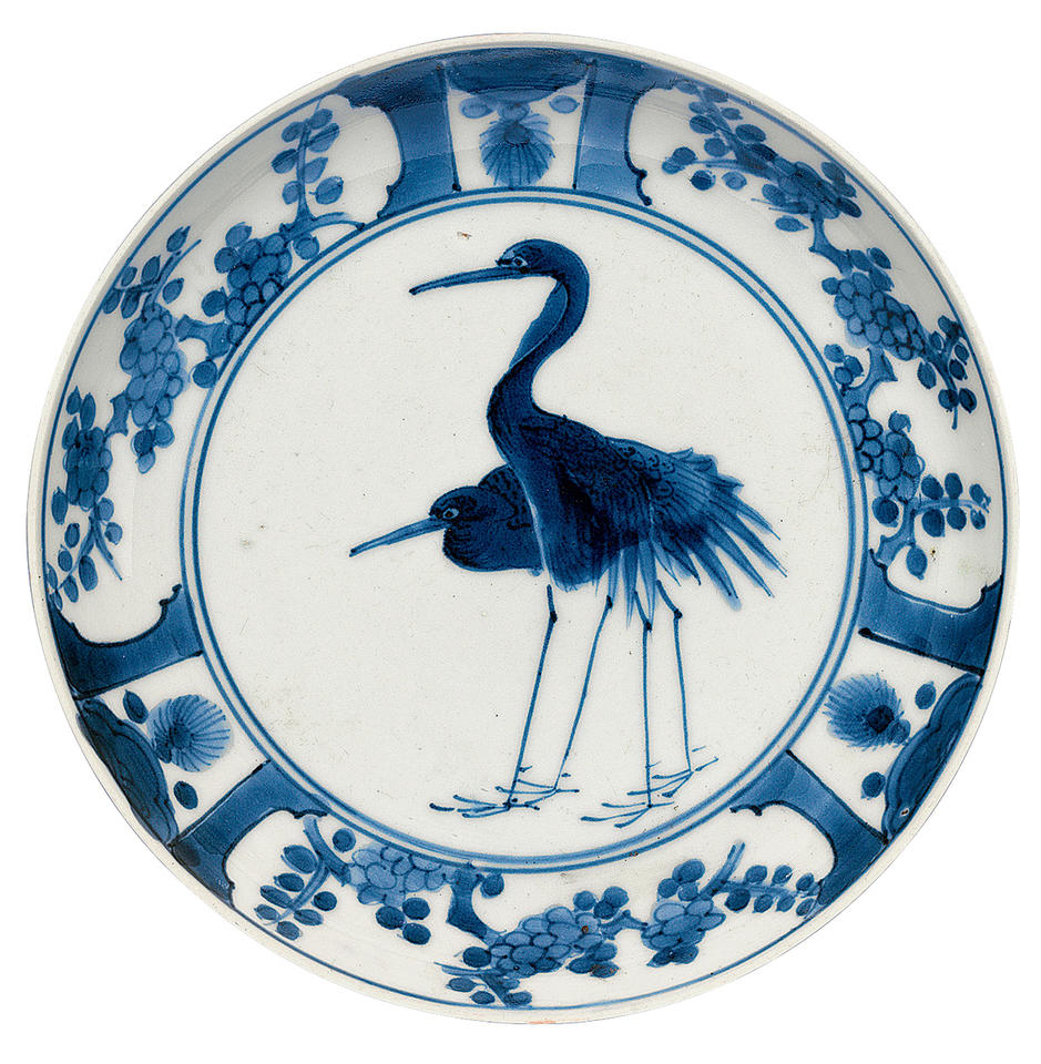 Plate with cranes