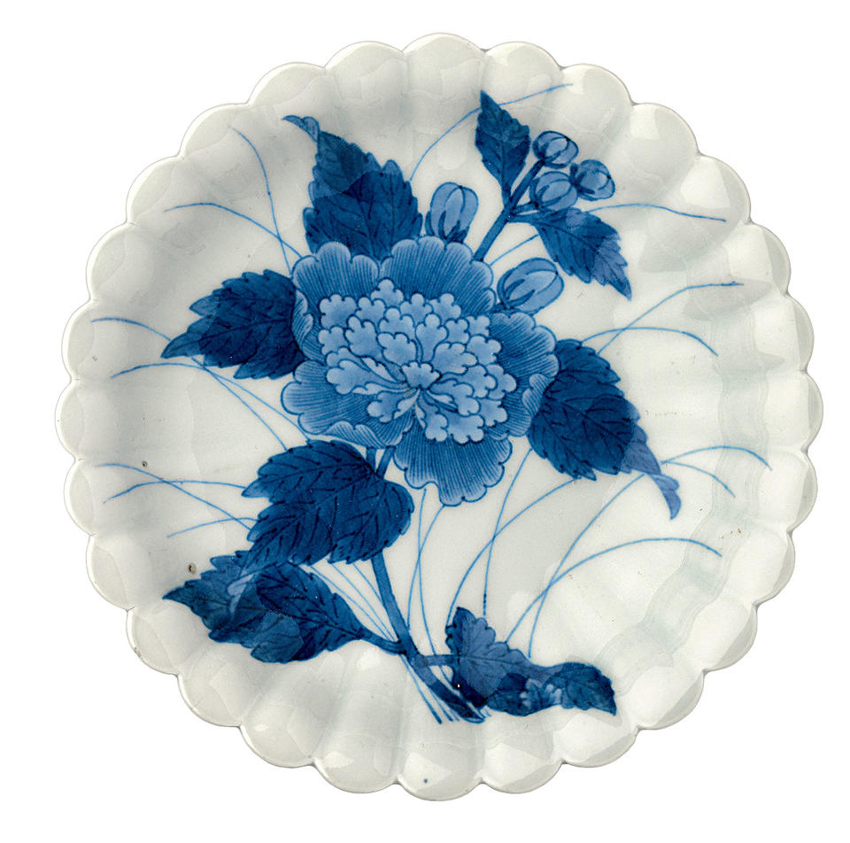 Plate with peonies
