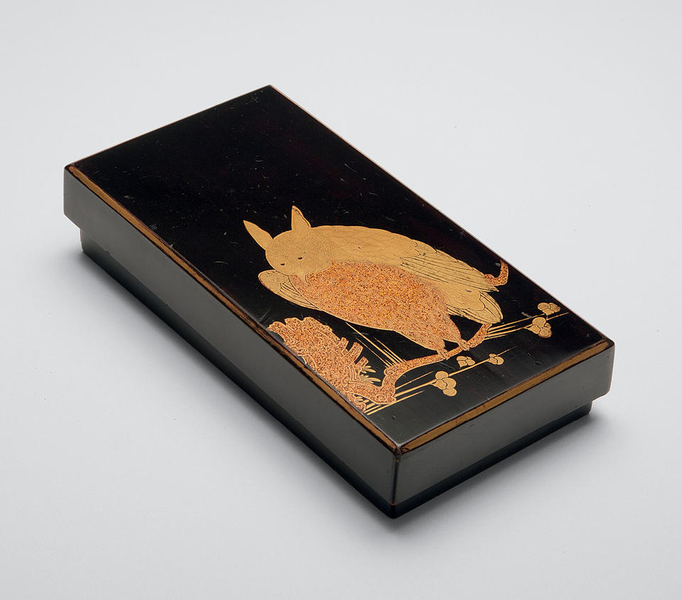 Writing box (suzuribako, 硯箱) with owl