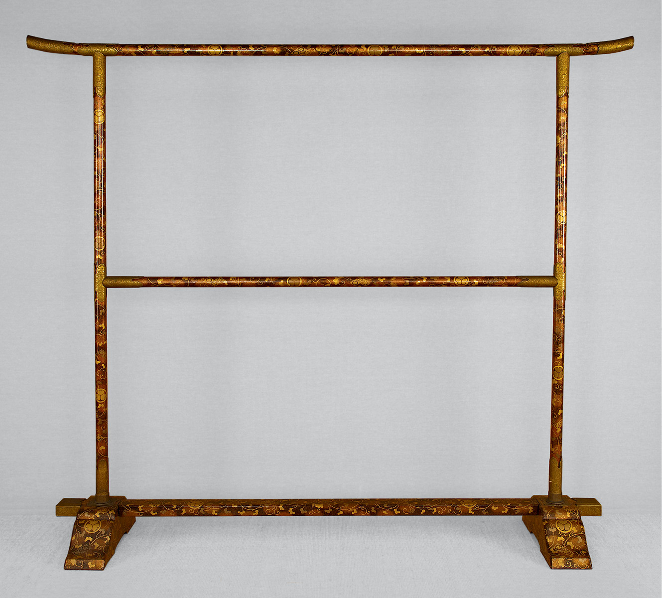 Burke Collection Kimono stand (ikō, 衣桁) with scrolling foliage and