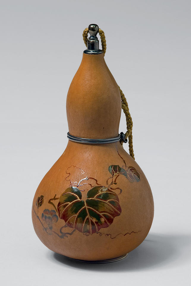 Painted gourd with vine leaves