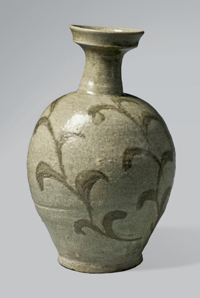 Bottle with leaves